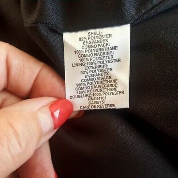 CALVIN KLEIN BEAUTIFUL BLACK SKIRT  NWT - SIZE 14 - STYLISH FAUX LEATHER PANEL - Picture 7 of 11